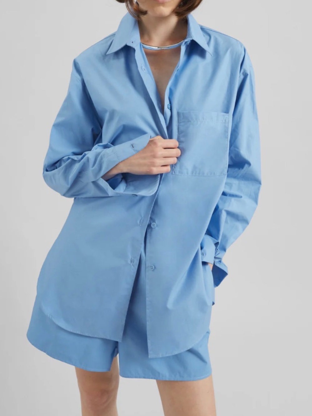 Frankie Shop Blue Lui organic cotton-poplin shirt
